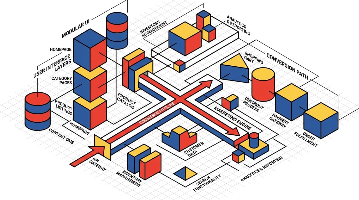 Website Interface & E-Commerce Conversion Architecture Schematic